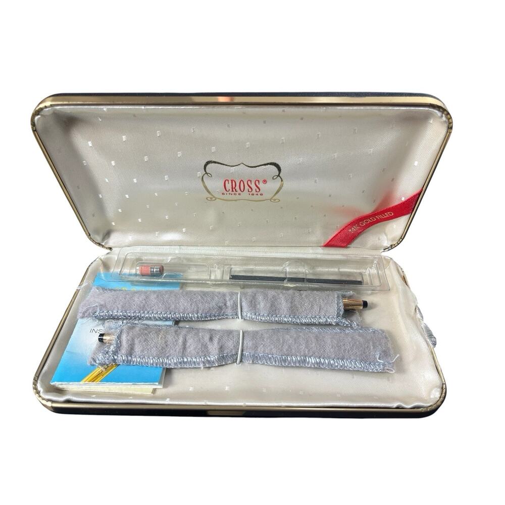 Vintage CROSS 14K Gold Filled Pen & Pencil Set Case Booklet